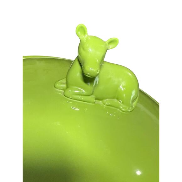 Martha Stewart Macy's Ceramic Casserole Dish Green Cow Lidded 9" Kitchen Decor - Picture 6 of 13